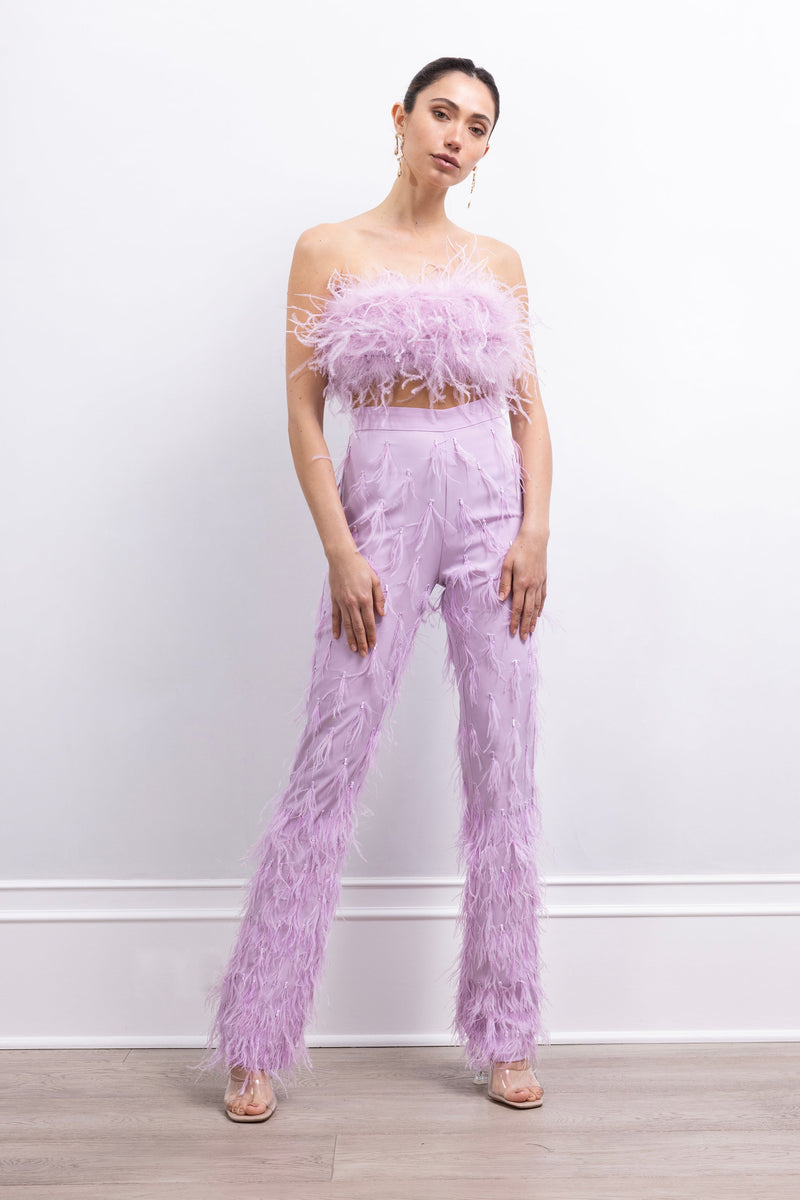 Starburst Feather Crop in Lilac