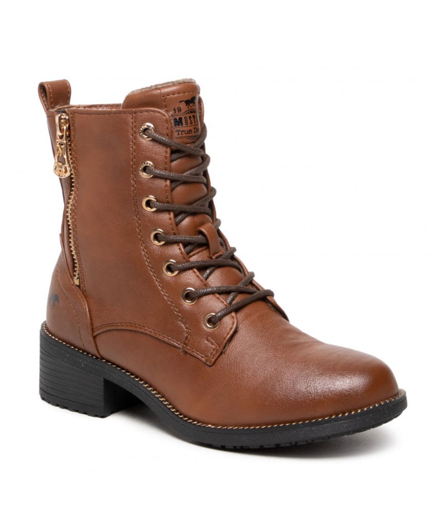 Mustang Stylish Cognac Ankle Boots