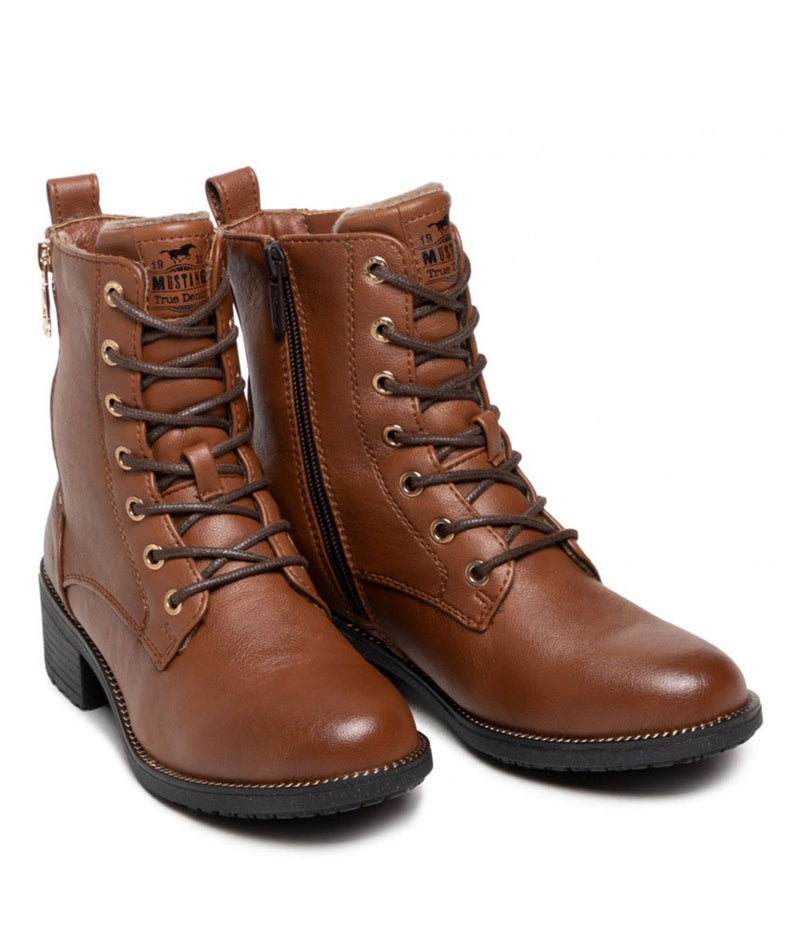 Mustang Stylish Cognac Ankle Boots