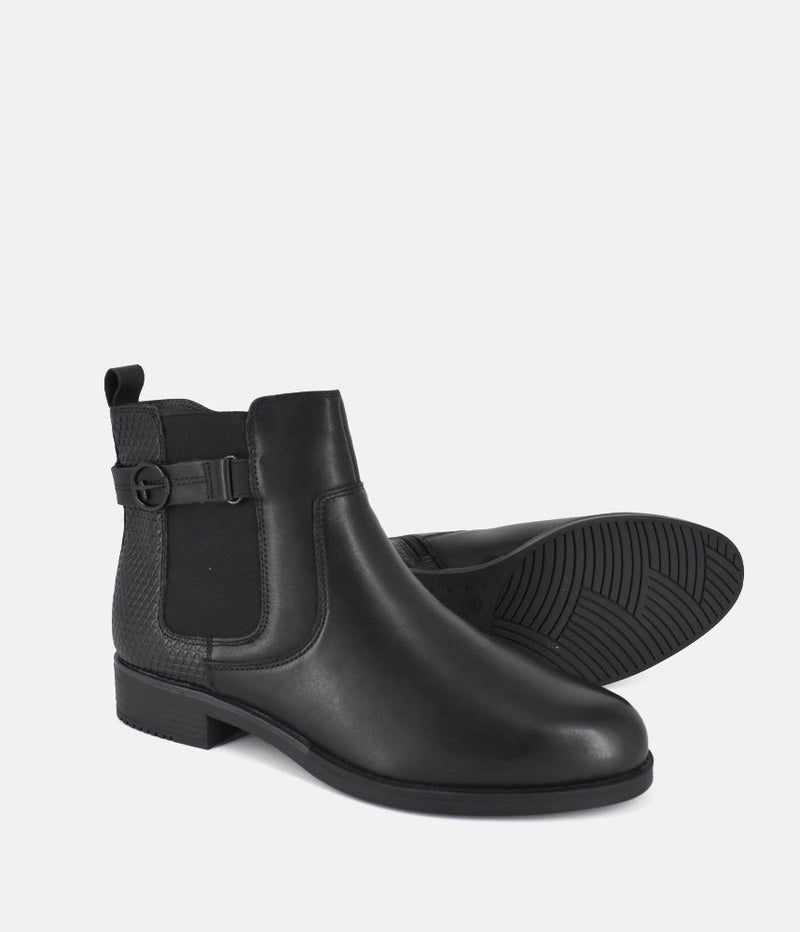 Tamaris Stylish Black Chelsea Style Ankle Boots