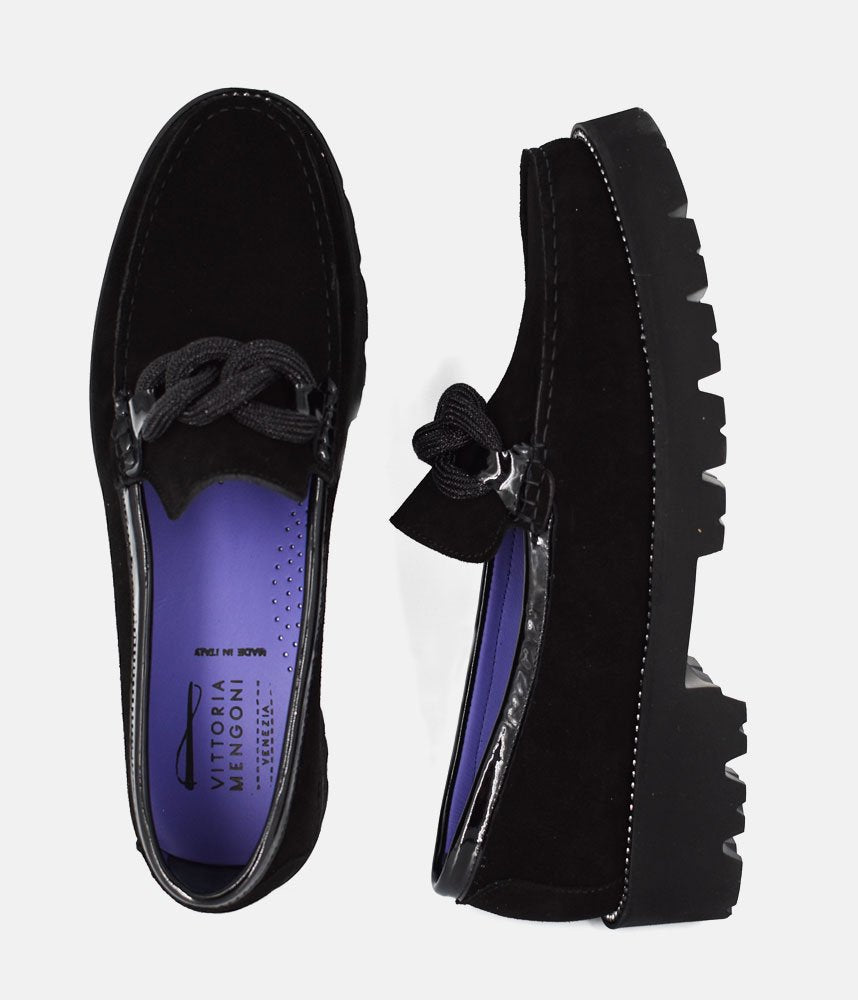 Vittoria Mengoni Premium Black Suede Loafers