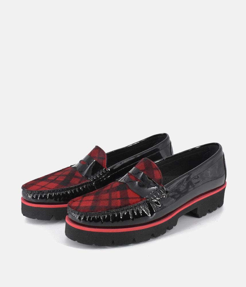 Vittoria Mengoni Gorgeous Black/Tartan Loafers