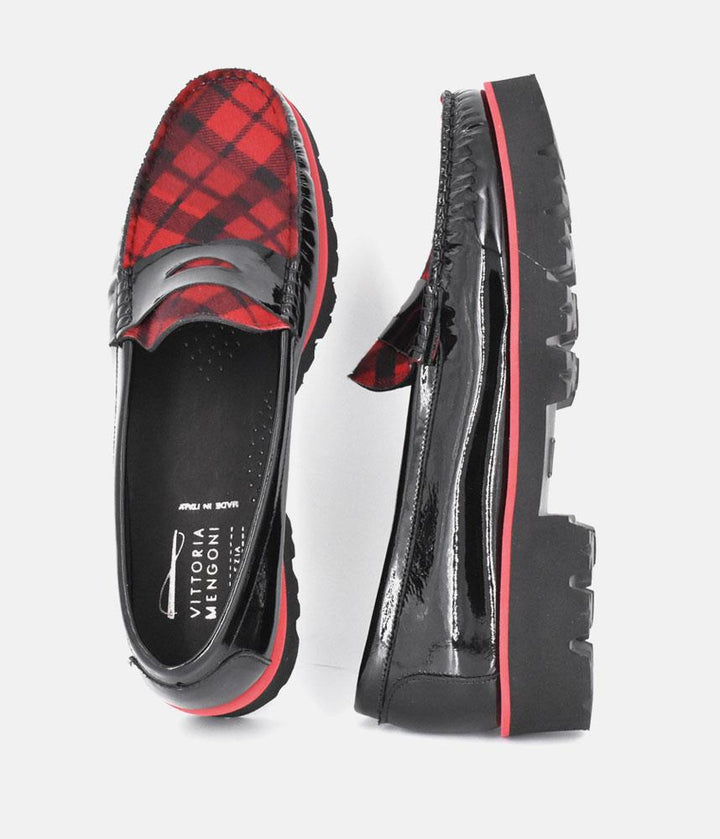 Vittoria Mengoni Gorgeous Black/Tartan Loafers