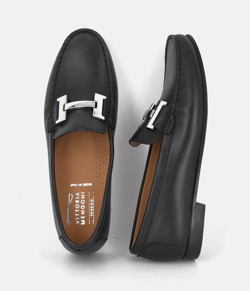 Vittoria Mengoni Premium Black Leather Loafers