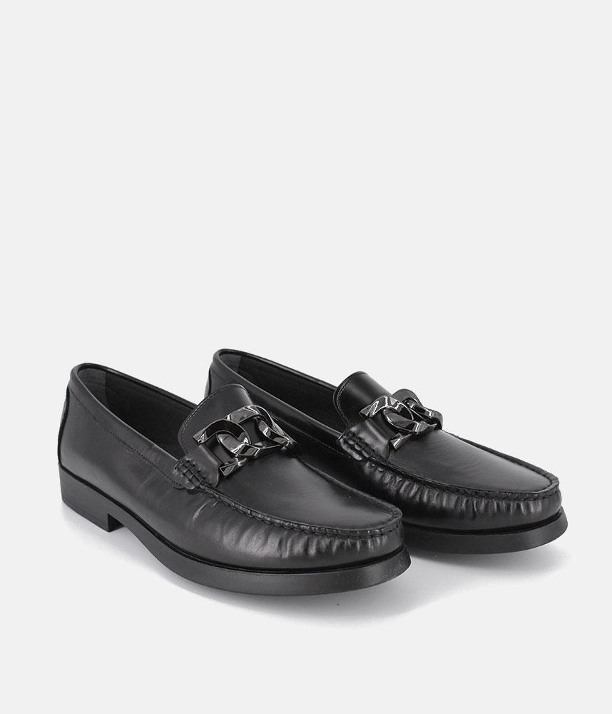 Vittoria Mengoni Classic Black Leather Loafers