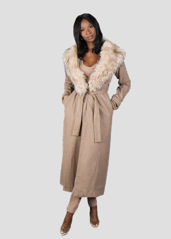 NWT Gallery Belted Coat in Oatmeal good size Large