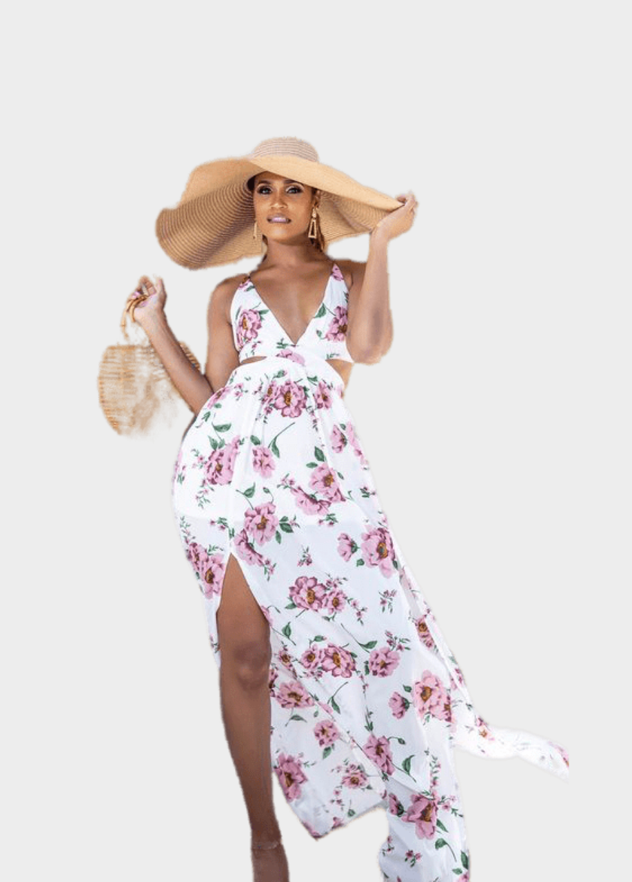 Bora Bora Maxi Dress - White Floral