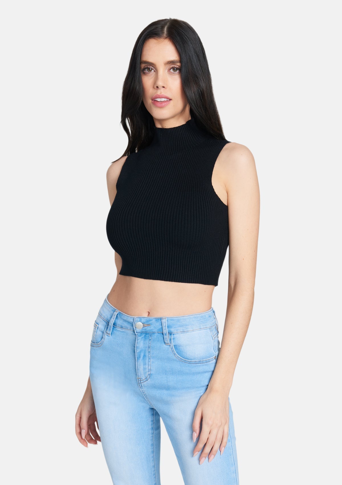 Discover the Tall Julianna High Neck Tank Top - Black | Tall Size