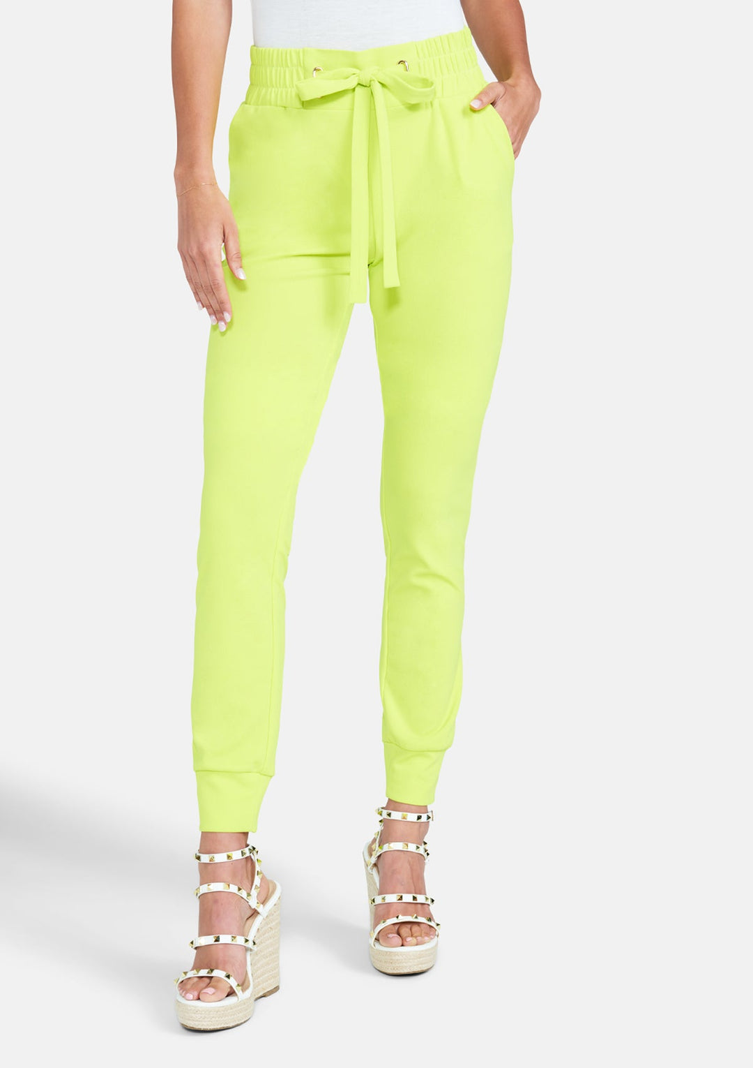 Tall Tianna Tie Waist Crepe Joggers