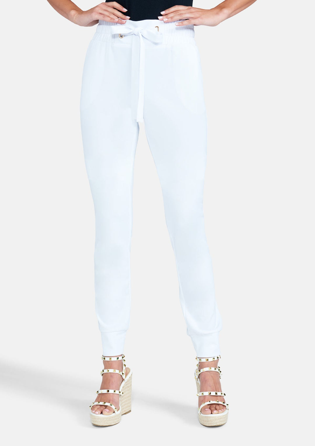 Tall Tianna Tie Waist Crepe Joggers