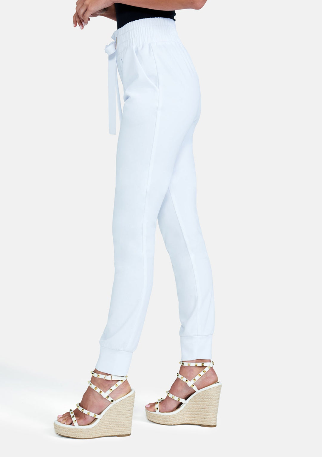 Tall Tianna Tie Waist Crepe Joggers