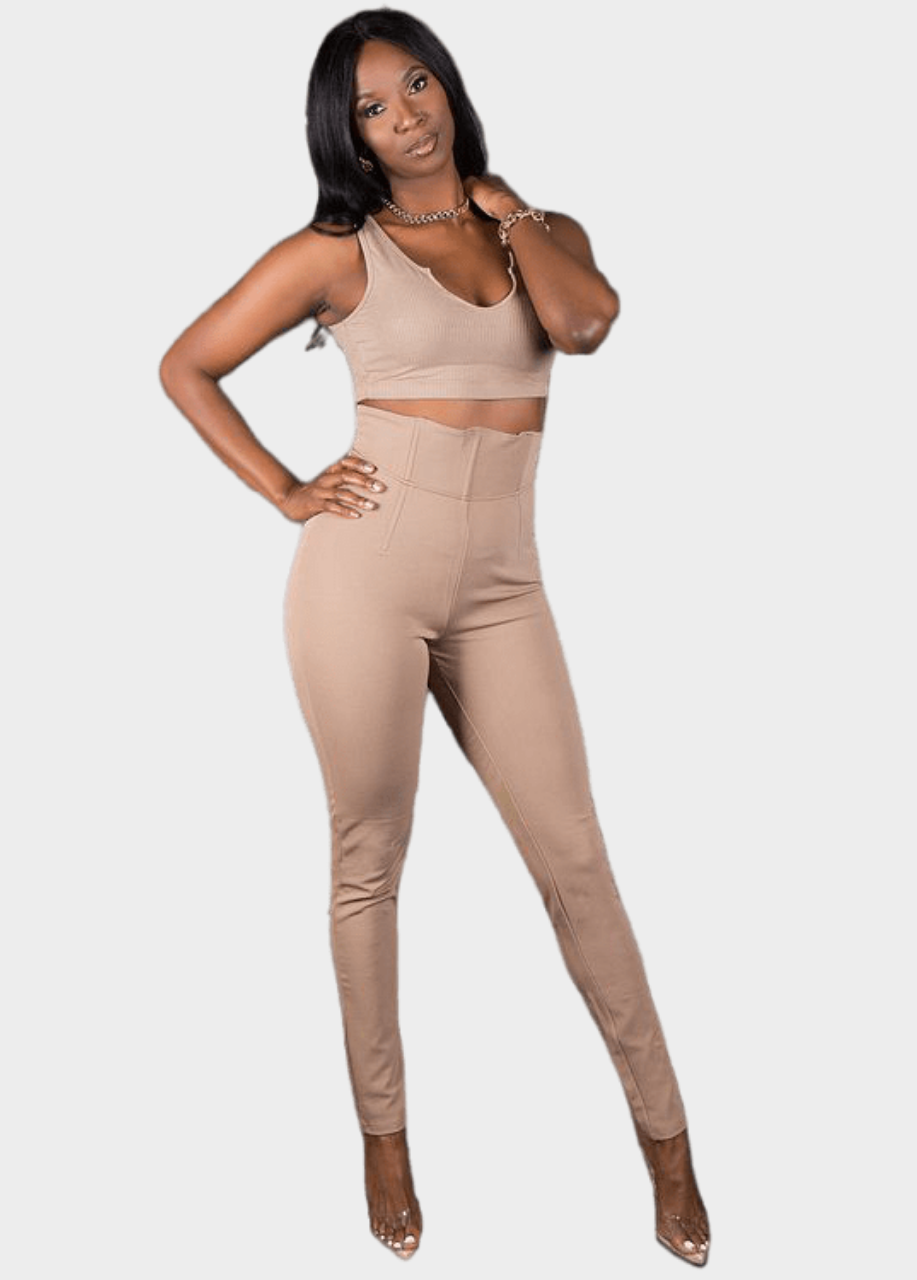 Ava Corset Pants - Tan