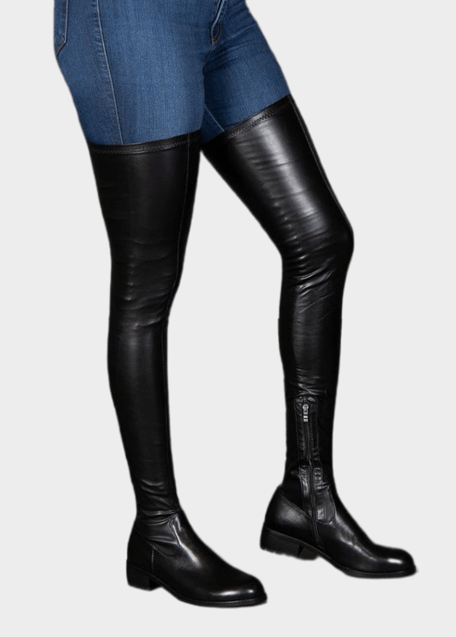 Thigh High Stretch Riding Boots - Slim Fit