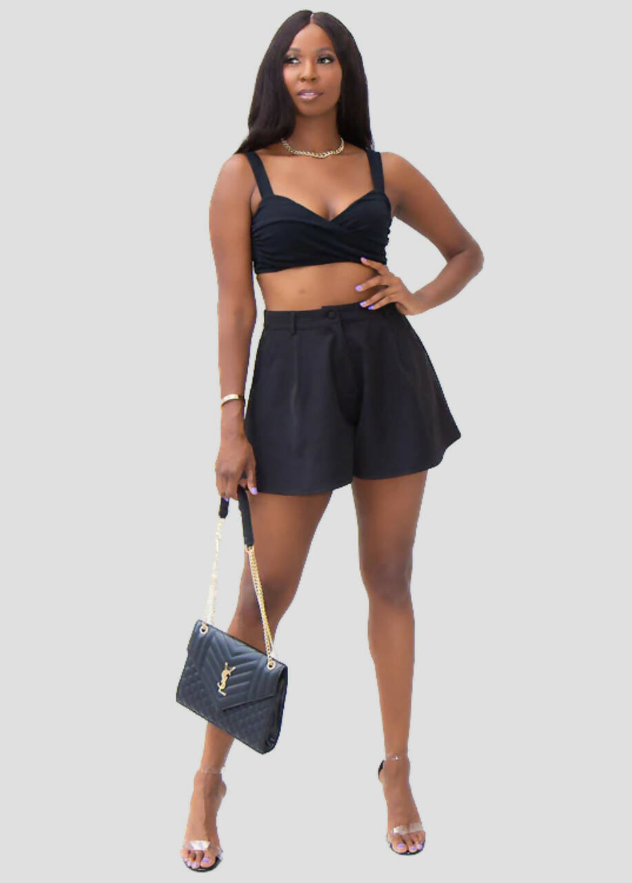 Sophie Flare Shorts - Black