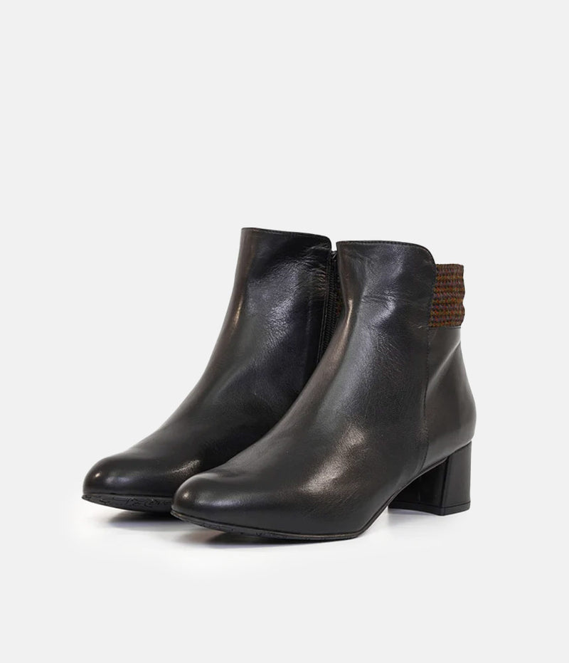 Brenda Zaro Classic Black Leather Ankle Boots