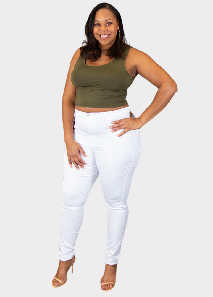 High Waist Skinny Jeans - White