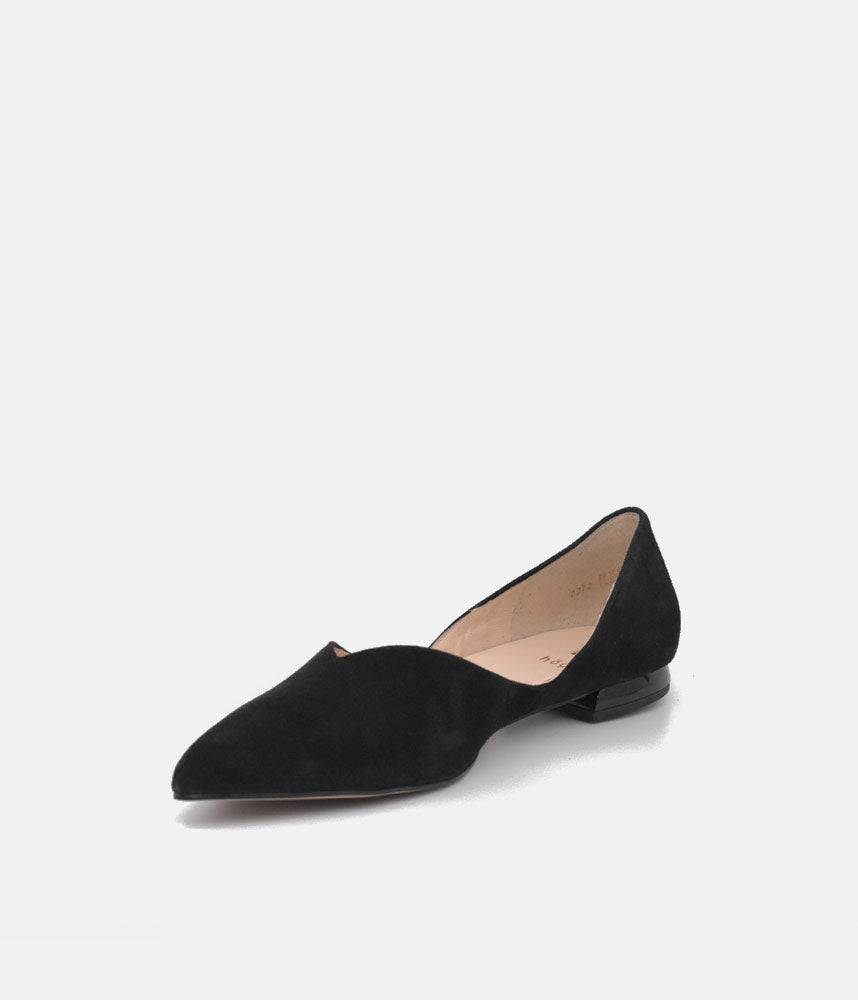 Hogl Chic Plush Black Suede Flats