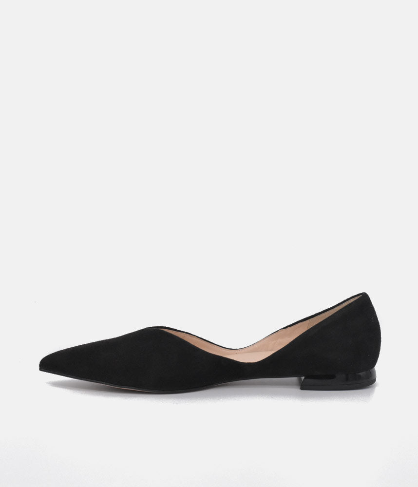 Hogl Chic Plush Black Suede Flats