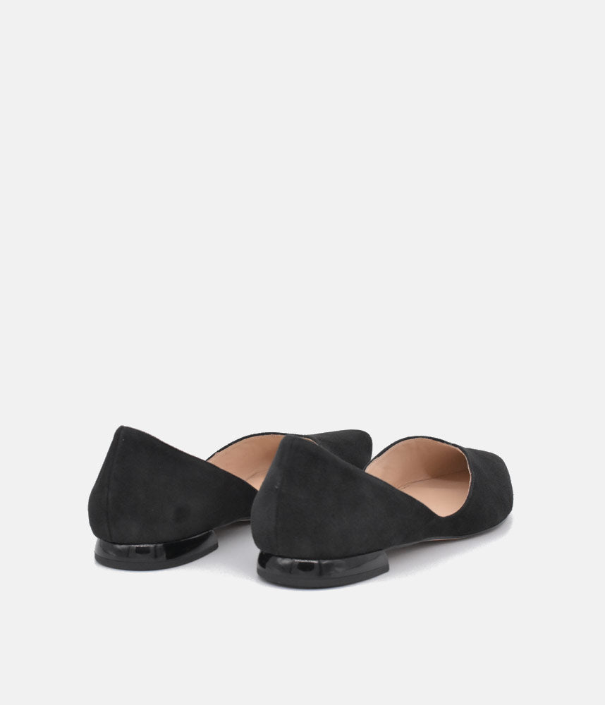 Hogl Chic Plush Black Suede Flats