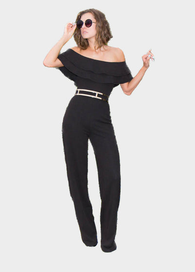 Ruffle Jumpsuit - Black