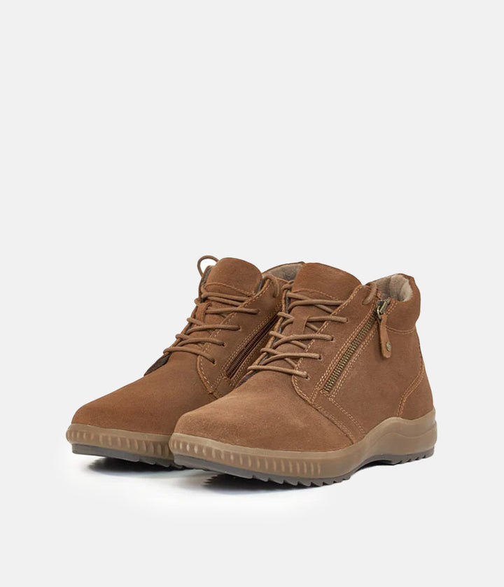 Tamaris Short Cognac Suede Ankle Booties