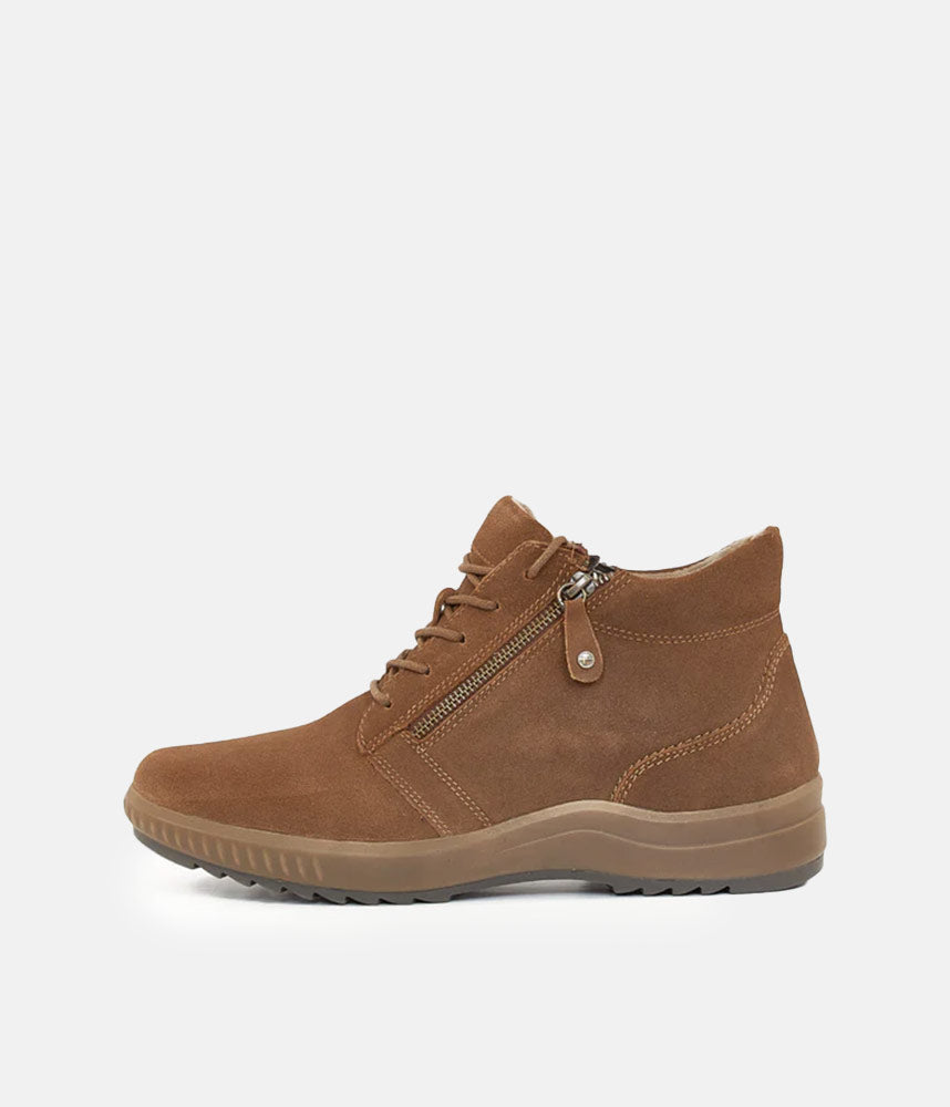 Tamaris Short Cognac Suede Ankle Booties