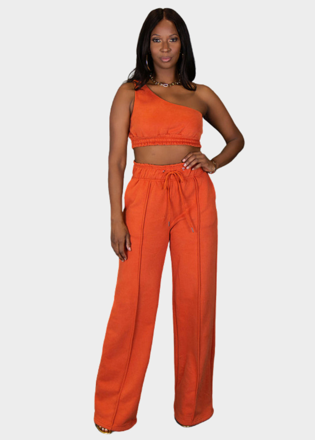 City Vibes One Shoulder Top - Burnt Orange