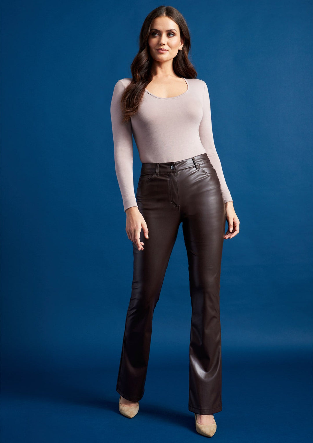 Tall Lexa Faux Leather Flare Pants