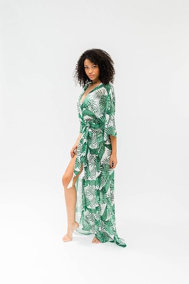 Liv Wrap Palm Swimsuit Coverup