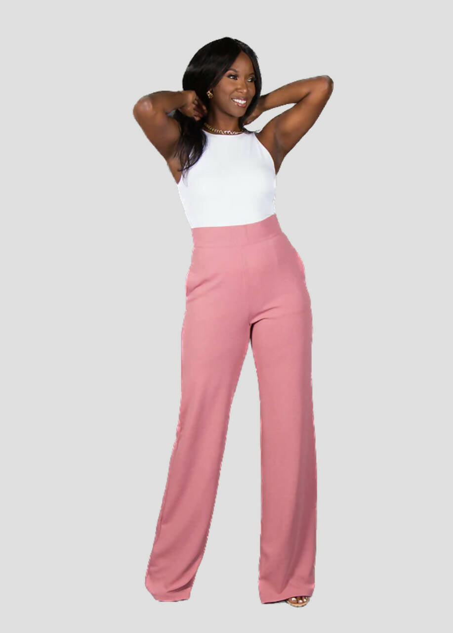 Paris Wide Leg Pants - Mauve