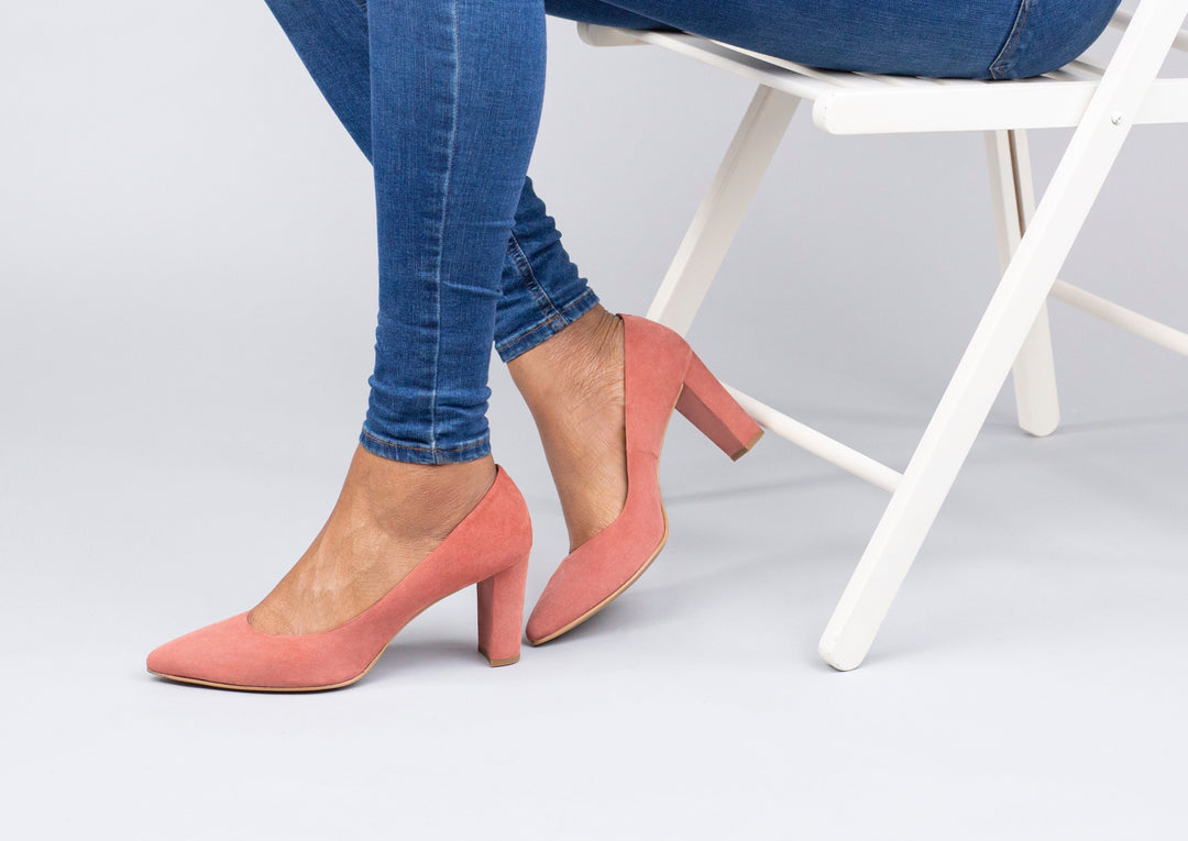 Marylebone Block Heel Pump — Rose