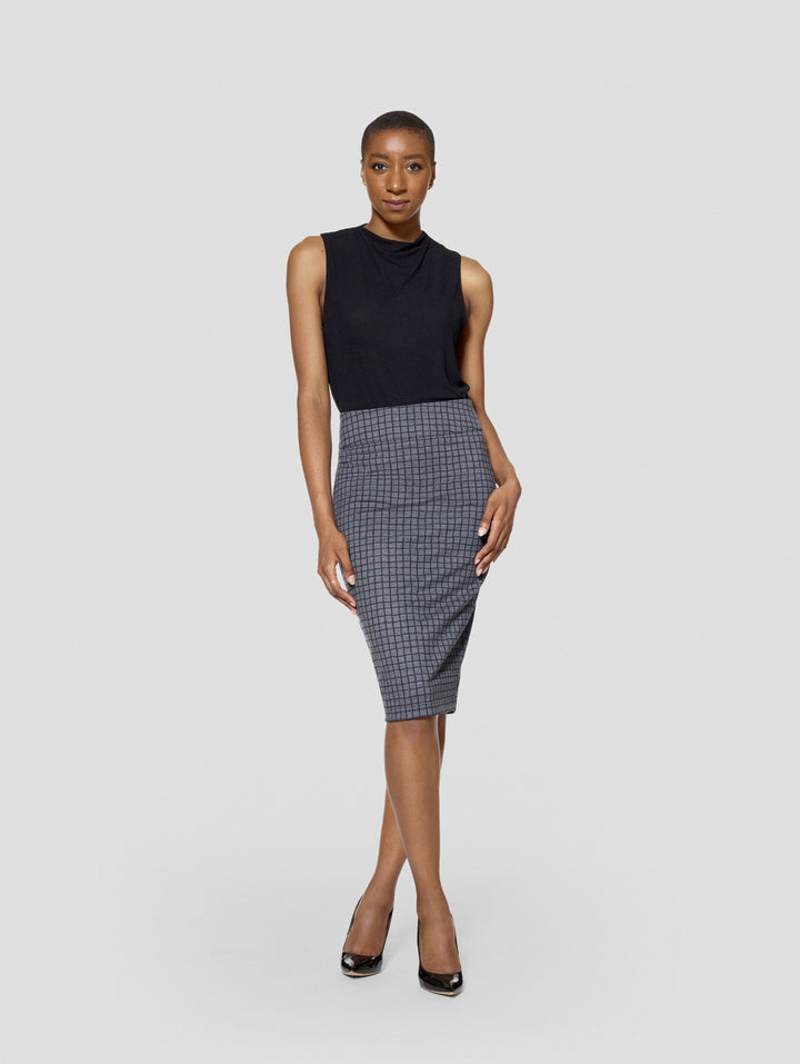 Tall Reversible Uma Plaid/Black Skirt