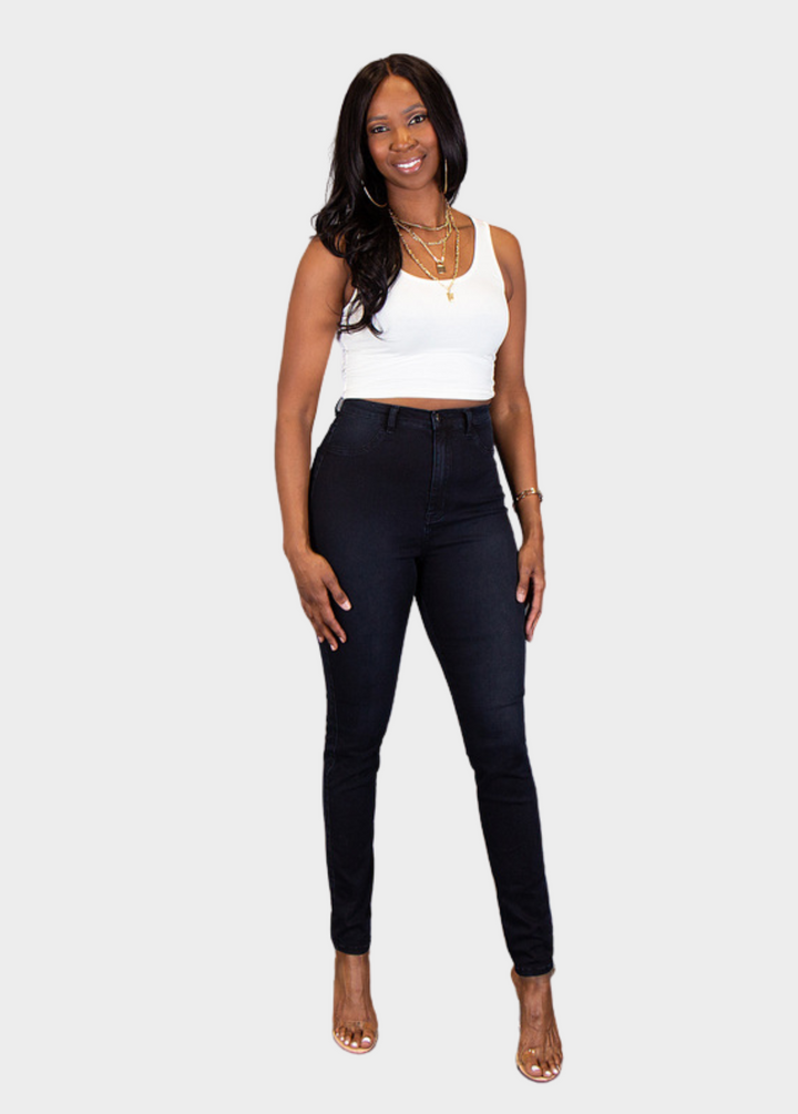 High Waist Skinny Jeans - Midnight Blue