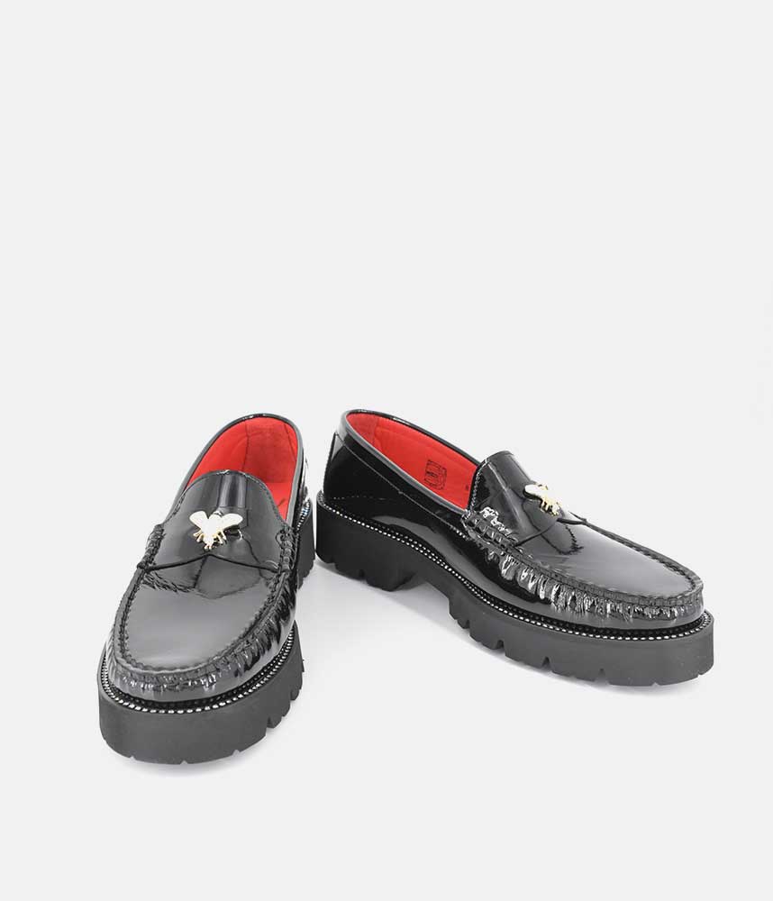 Vittoria Mengoni Black Patent Dressy Loafers