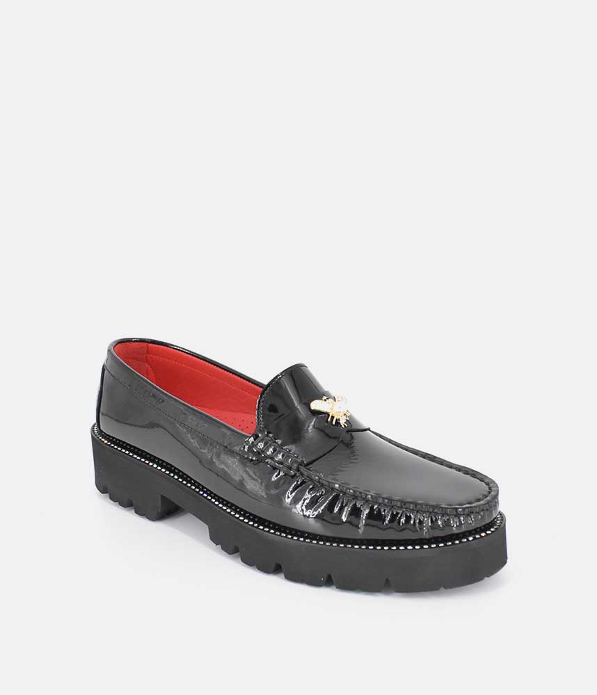 Vittoria Mengoni Black Patent Dressy Loafers