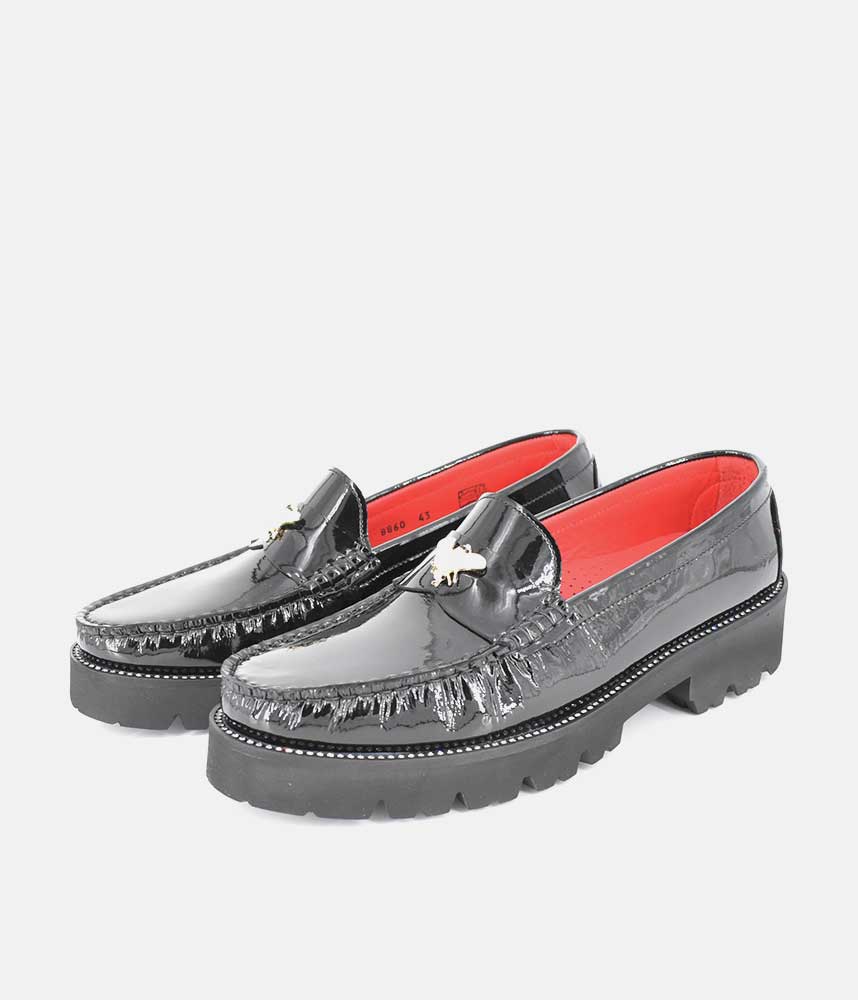 Vittoria Mengoni Black Patent Dressy Loafers