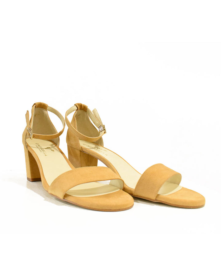 Cinderella Vegan Shoes - Sunshine Yellow Block Heels