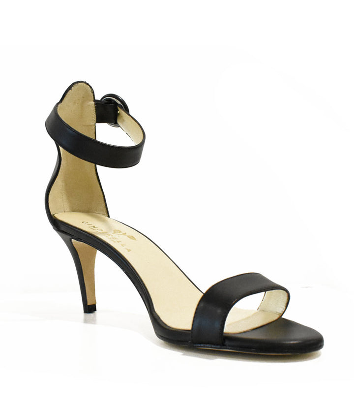 Cinderella Vegan Shoes - Barely There Black Sandals