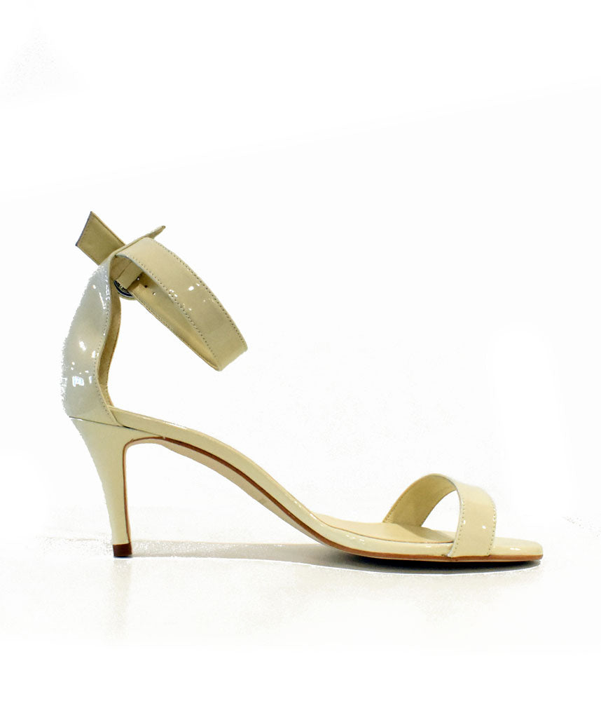 Cinderella Vegan Shoes - Barely There Beige Patent Sandals