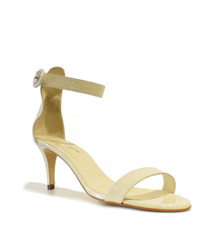 Cinderella Vegan Shoes - Barely There Beige Patent Sandals