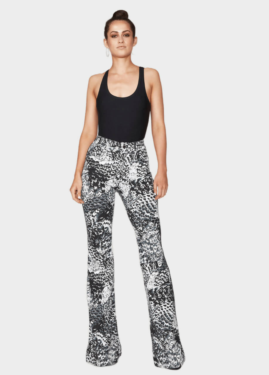 Celeta Pant - Limited Edition Feather Print Denim