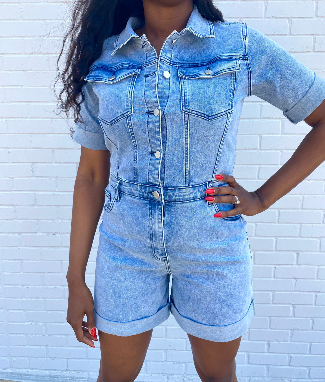 Tall Denim Romper