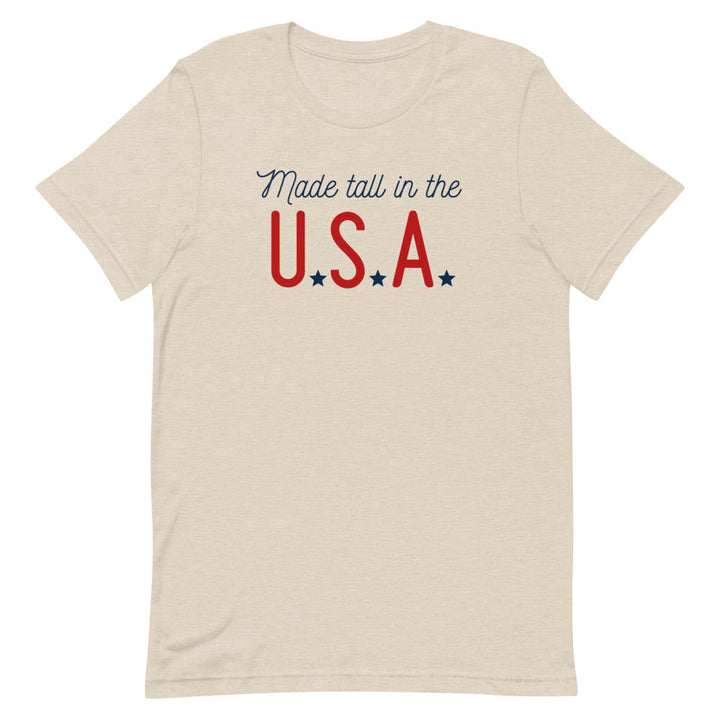 Made Tall in the U.S.A. t-shirt in Dust Heather.