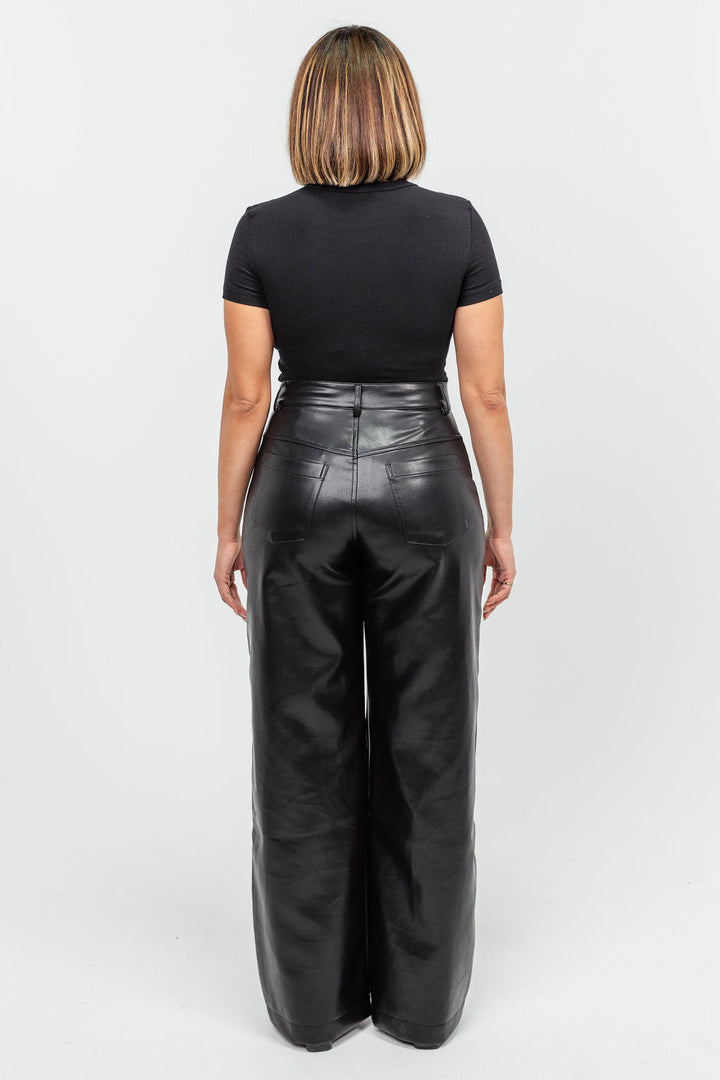 Nia Faux Leather Wide Leg Pant