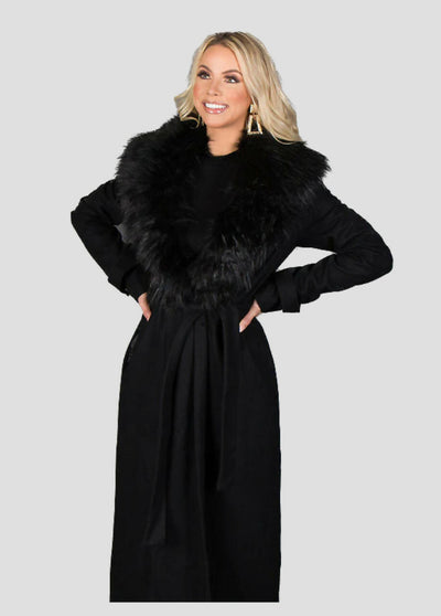 So Fancy Belted Coat - Black