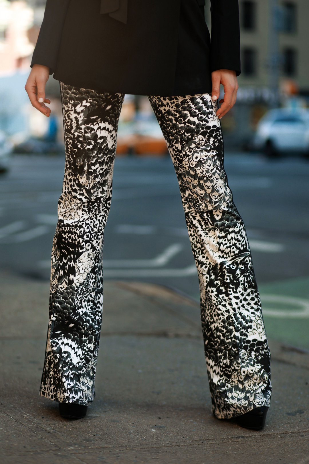 Celeta Pant - Limited Edition Feather Print Denim