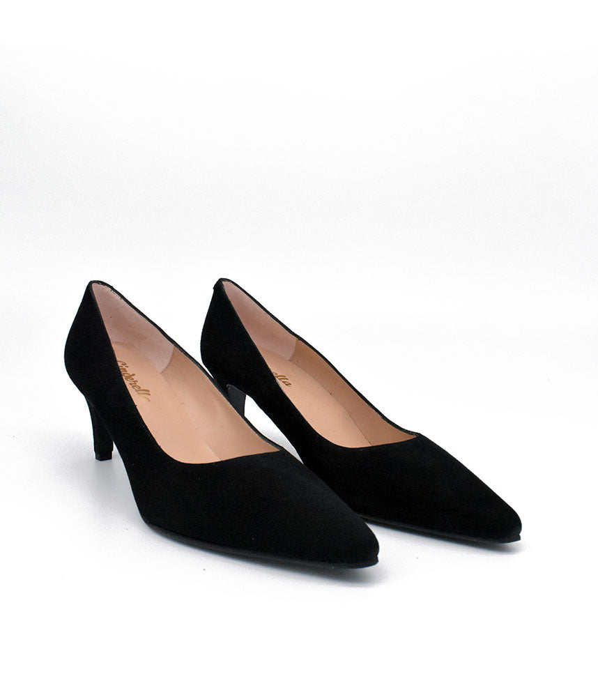 Cinderella Shoes Classic Black Suede Stiletto Heel