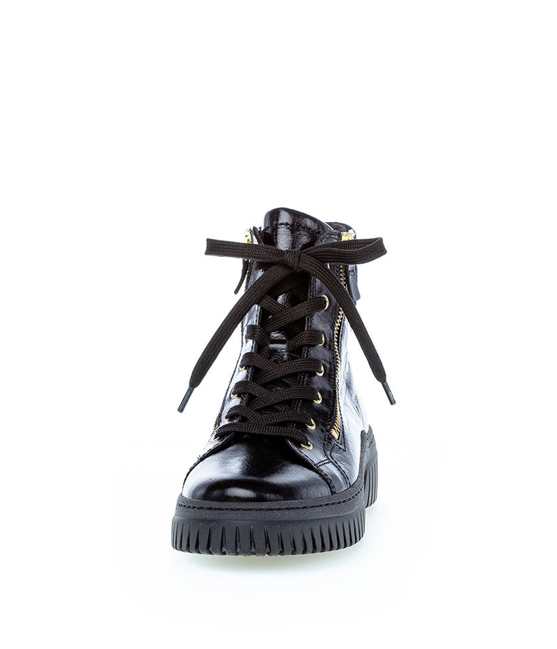 Gabor Sporty Patent Lace Up Ankle Boots