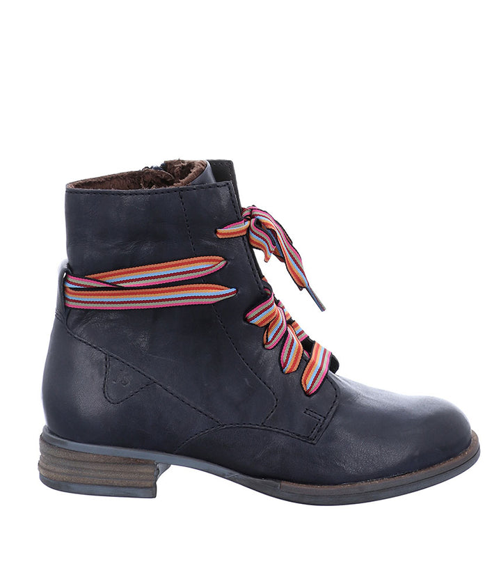 Josef Seibel Trendy Navy Lace Up Combat Boots