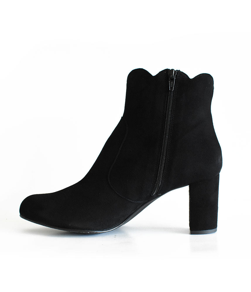 Gorgeous Black Suede Love Heart Ankle Boots